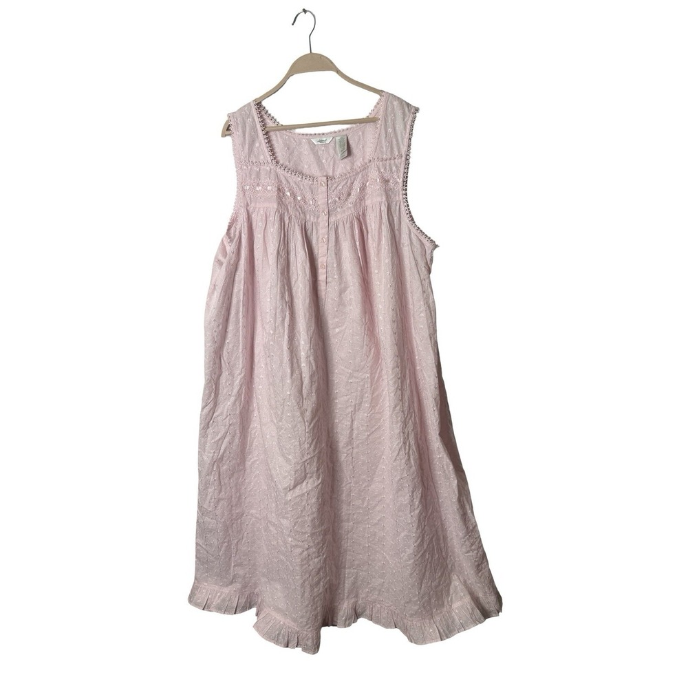 Adonna woman sz 3X Pink nightgown cottagcore lace embroidered new